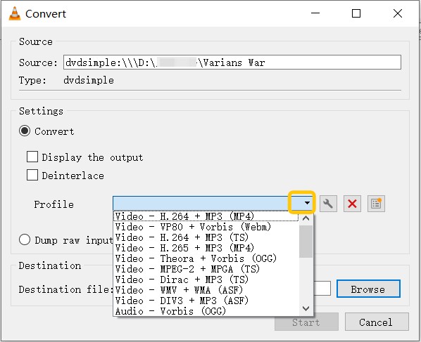 rip Blu-ray to MP4 using VLC