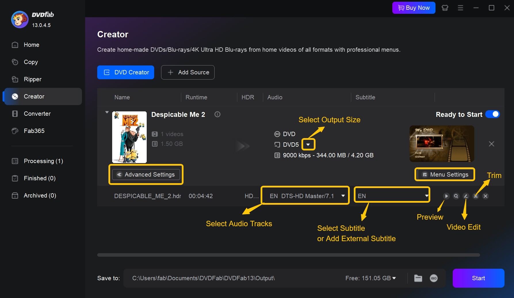 Alternatives to Windows DVD Maker - DVDFab DVD Creator