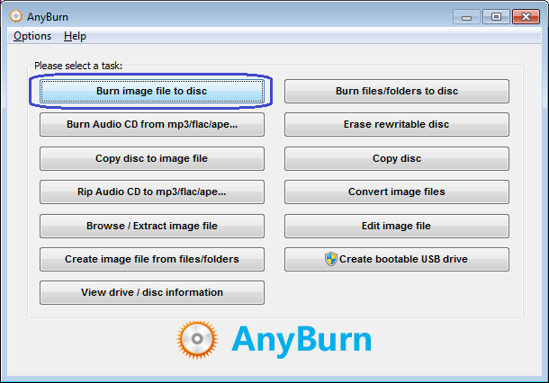 Burn ISO file