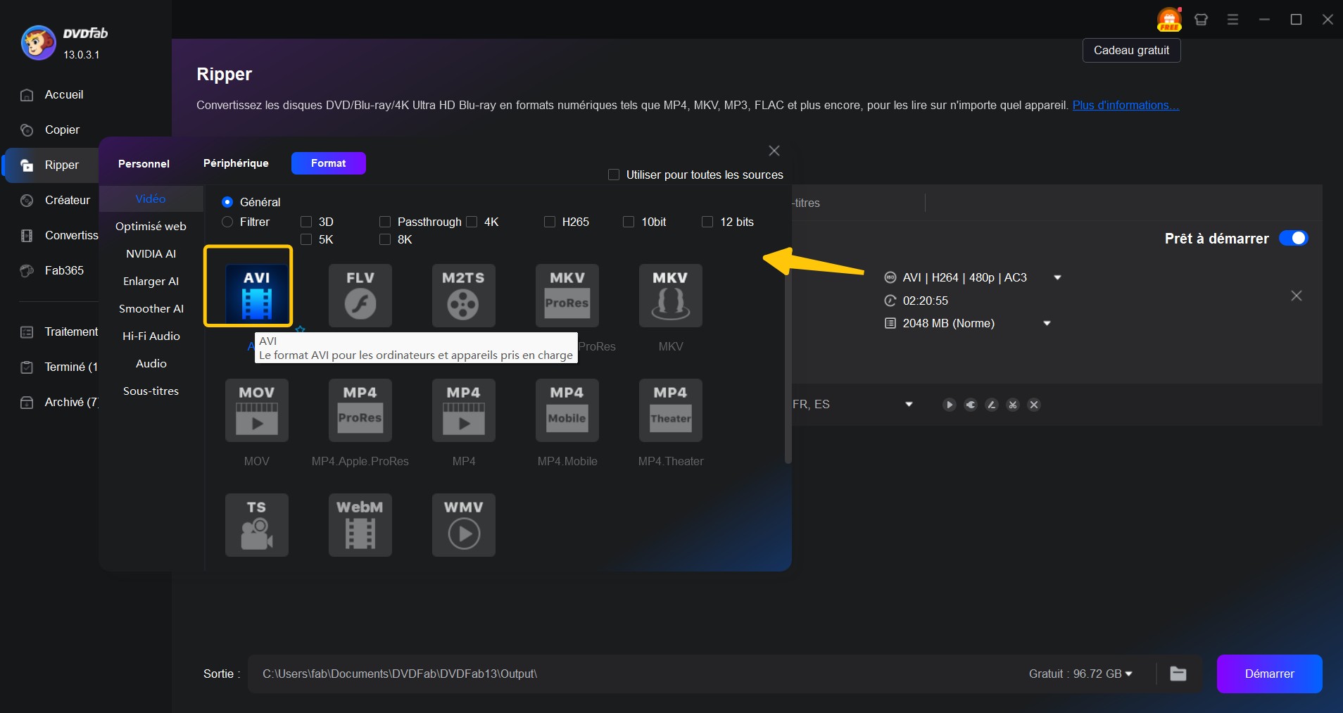 Comment déchirer le DVD aux formats conviviaux YouTube - Ripper DVDFAB DVD