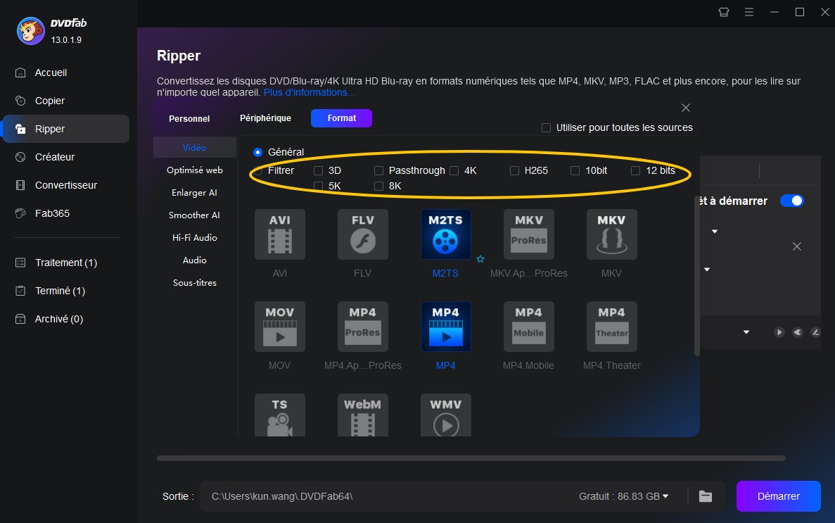 Comment ripper DVD à l'aide de DVDFab DVD Ripper