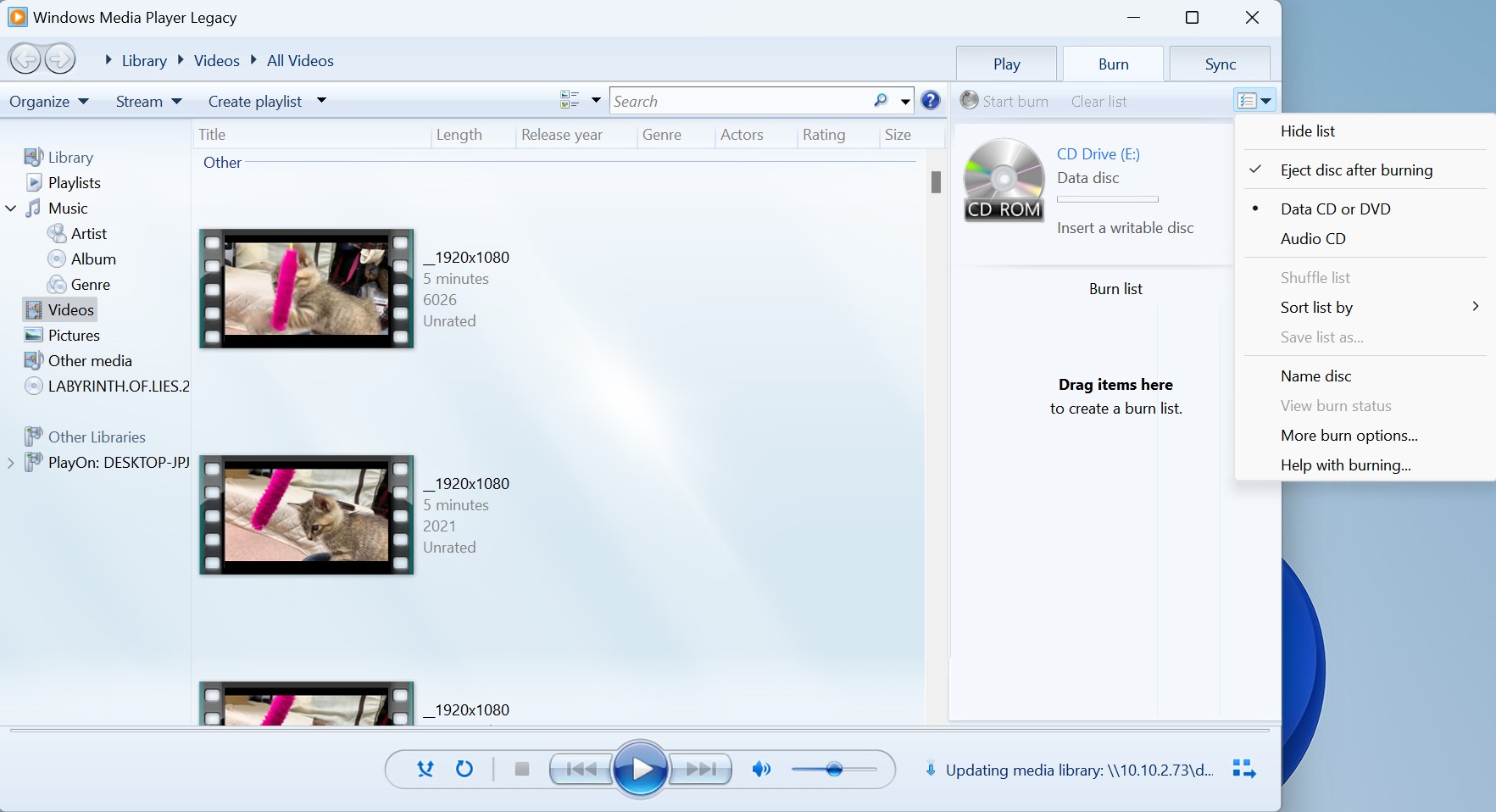 Comment graver une vidéo sur un DVD avec Windows Media Player