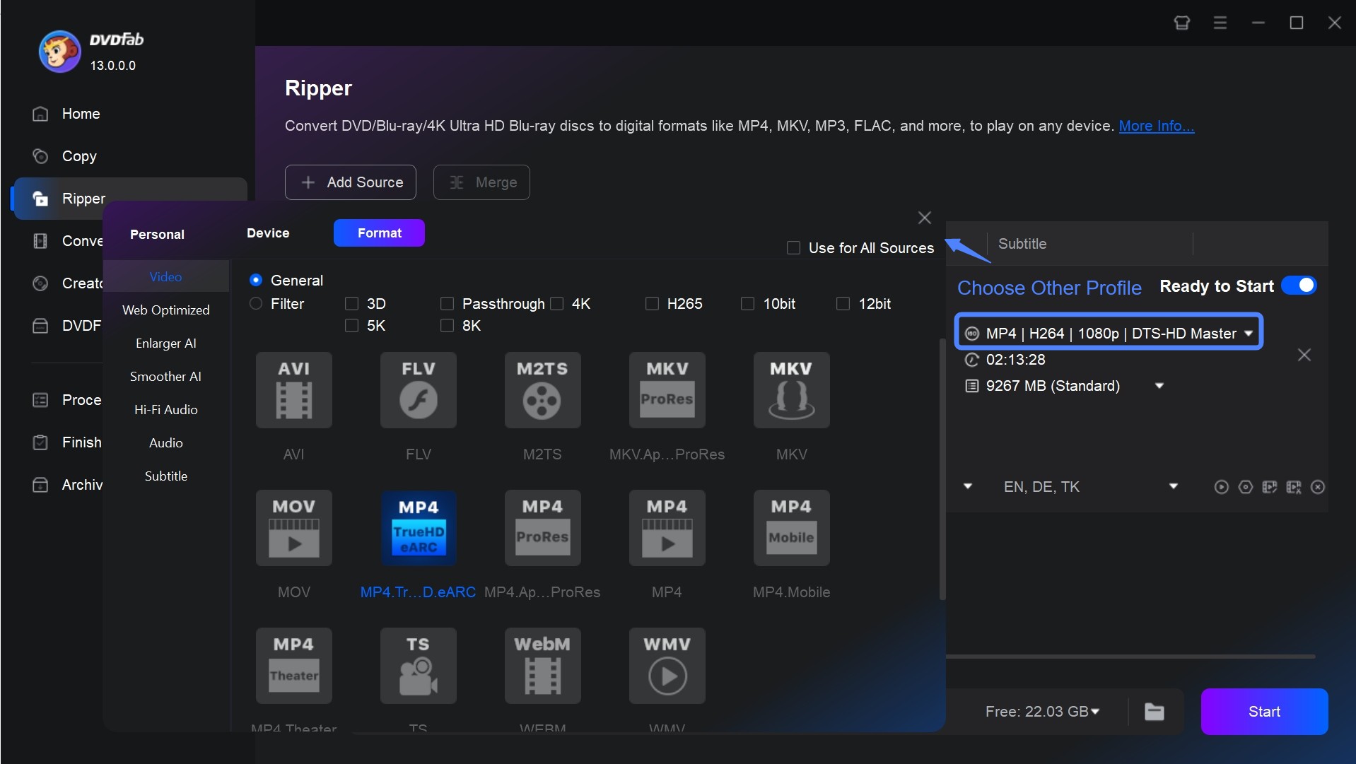 How to convert Blu-ray to mp4 with DVDFab Blu-ray Ripper?