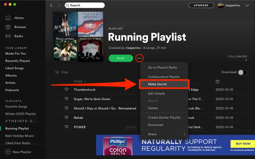 Make a Private Spotify Playlist from a PC 