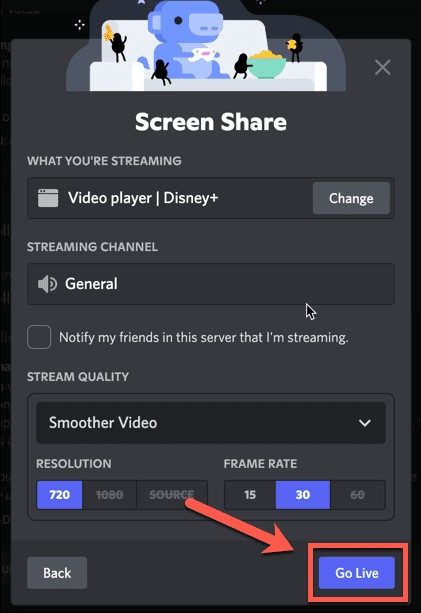 how to stream disney plus on discord:On Mac