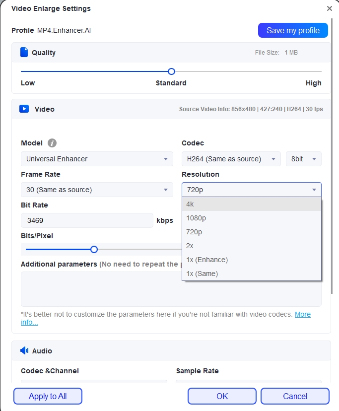 how to Upscale 1080p to 4K