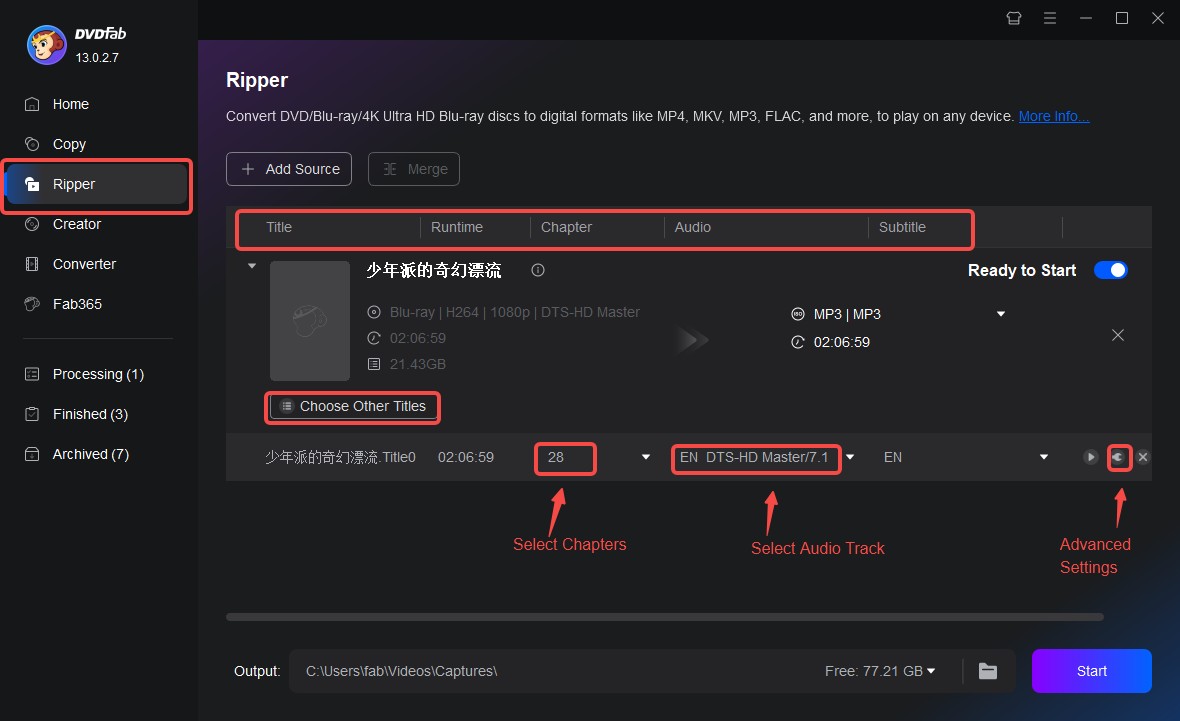 Advanced Settings of DVDFab DVD Ripper