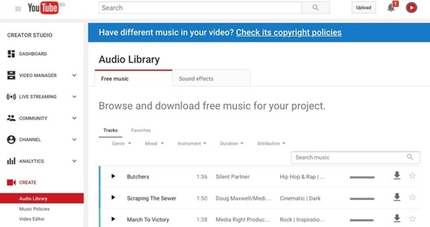 How to open the YouTube Audio Library Free