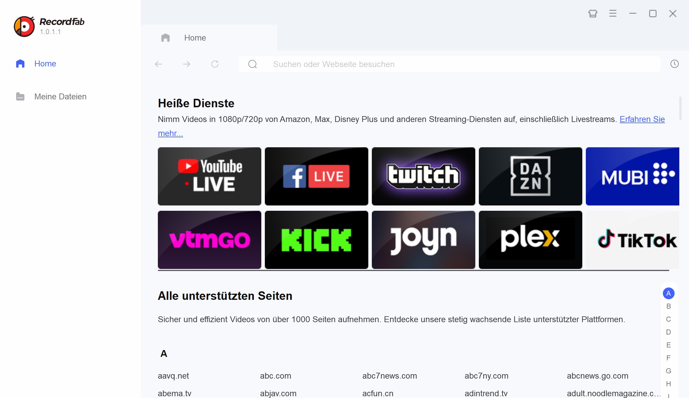 Wie benutzt man RecordFab?