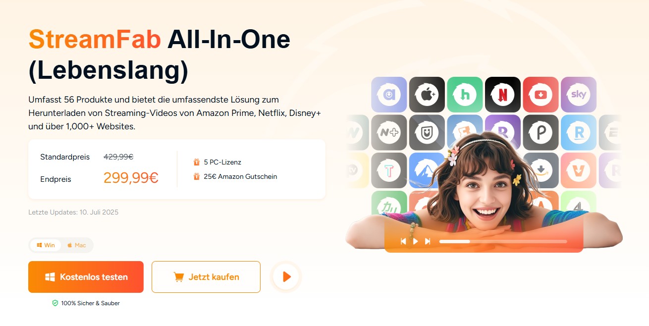 Beste Software zum Tele5 Video Download - StreamFab