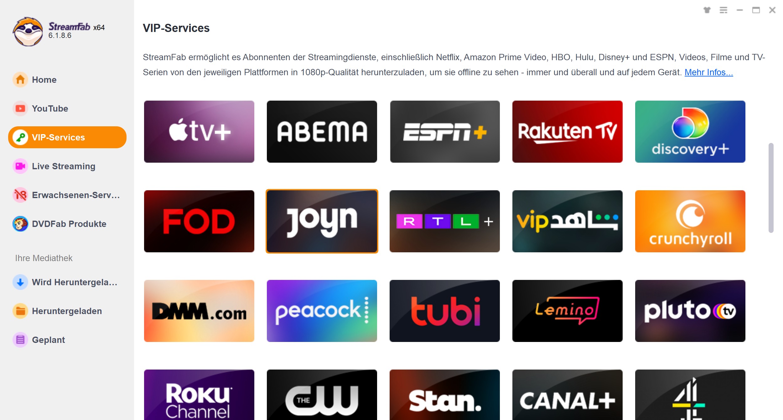 Download-Schritte zum Joyn Video Download mit dem StreamFab Joyn Downloader