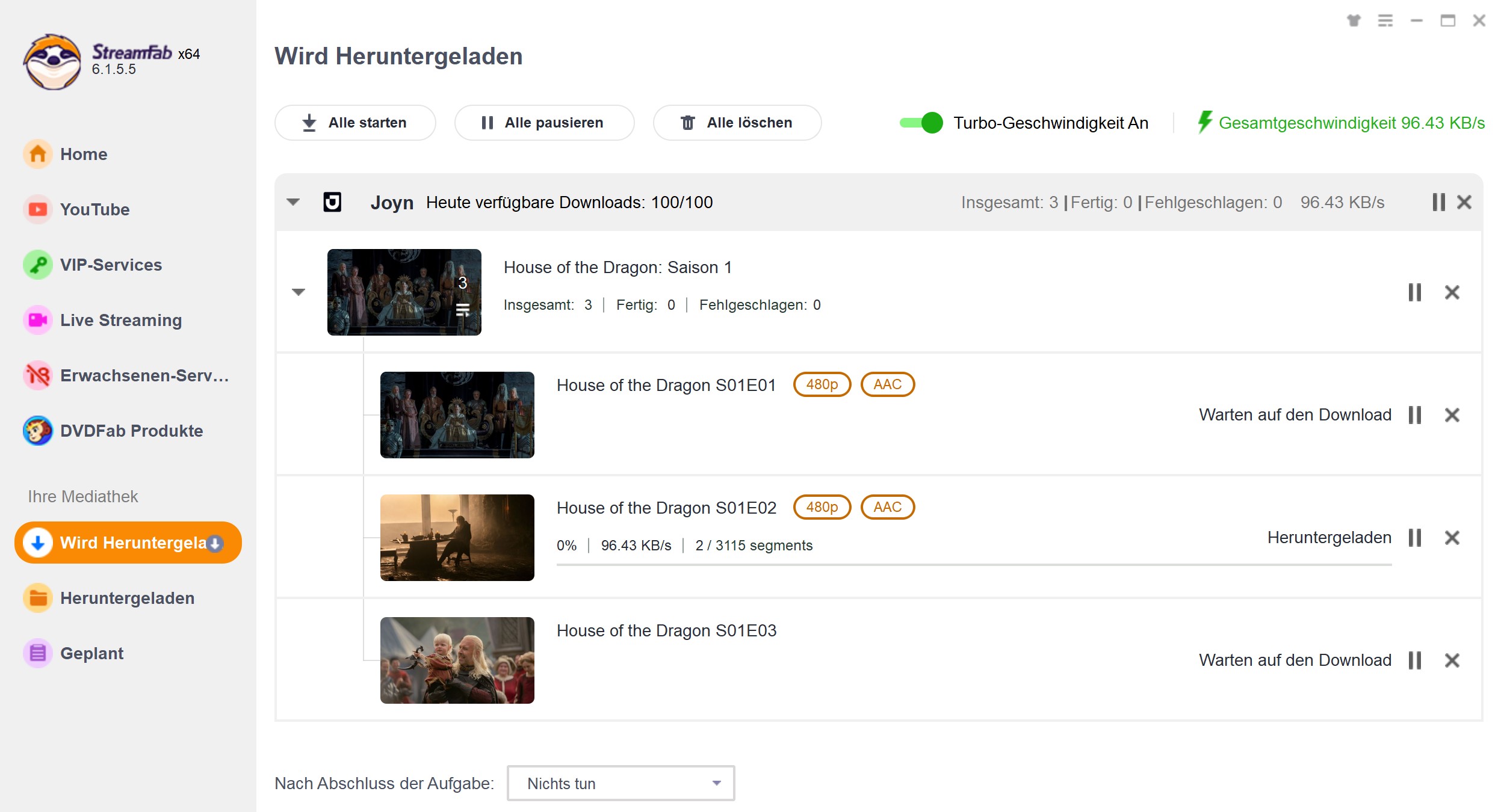 Download-Schritte zum Joyn Video Download mit dem StreamFab Joyn Downloader