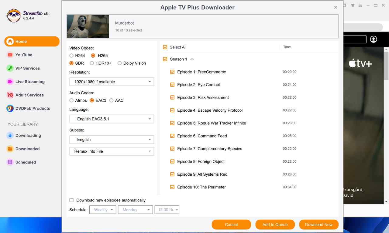 how to remove apple tv drm with streamfab: step 2