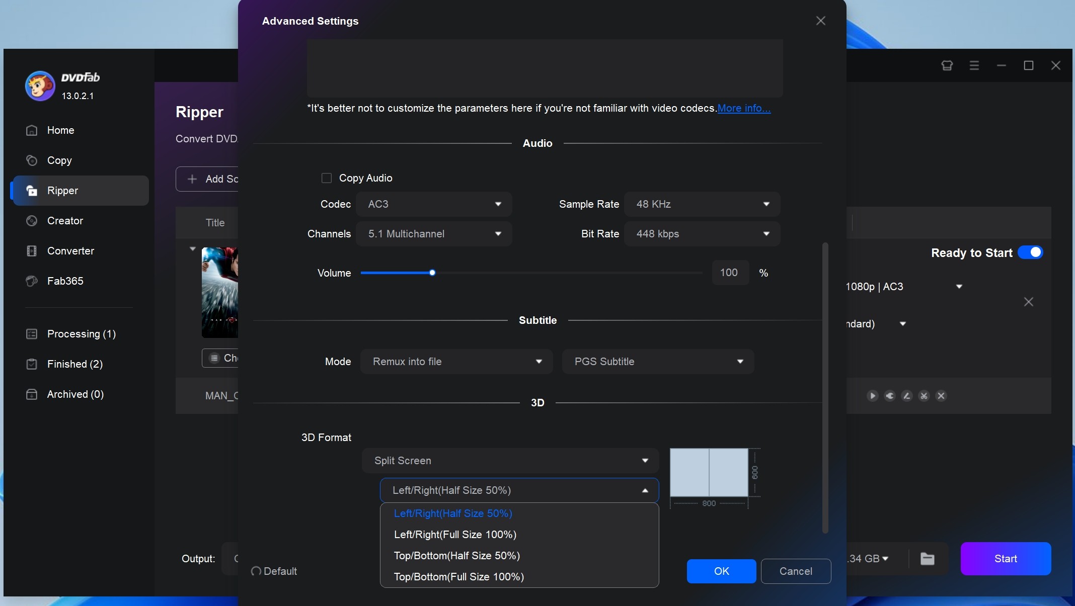 convert blu-ray movie to 3d